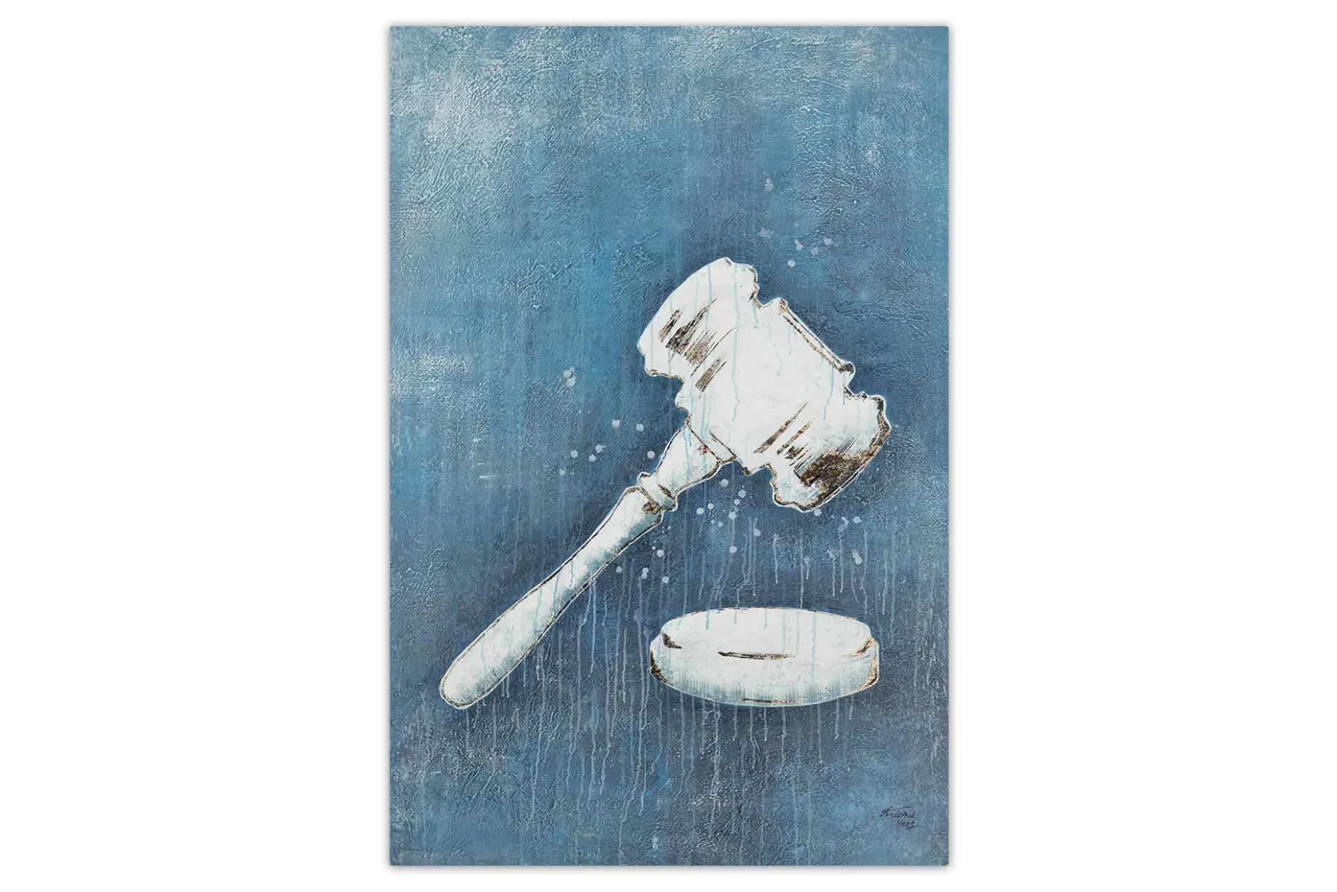 XXL Öl Gemälde 'Judge's Gavel' | Handgemaltes Unikat