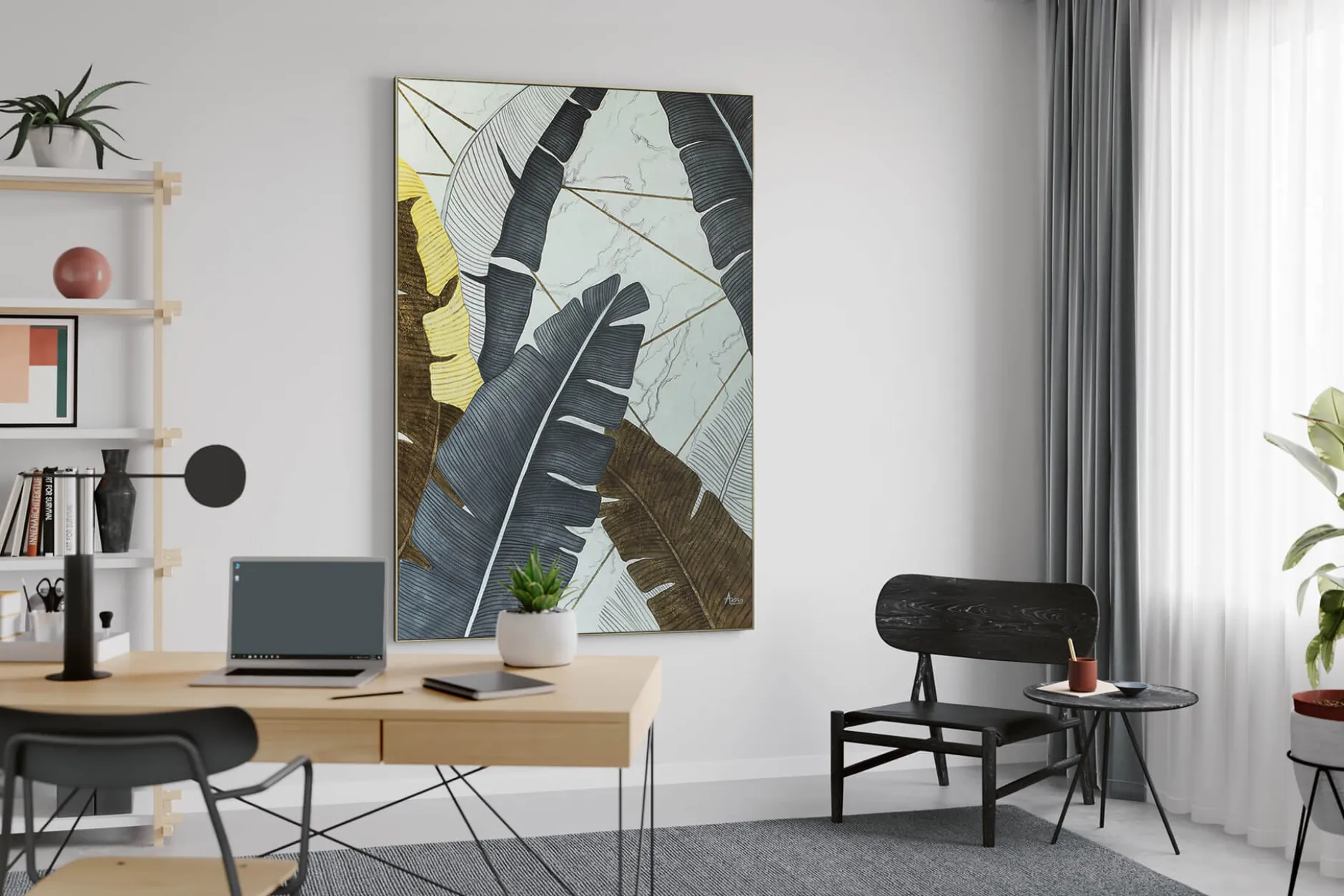 XXL Öl Gemälde 'Jungle in Marble' | Handgemaltes Unikat
