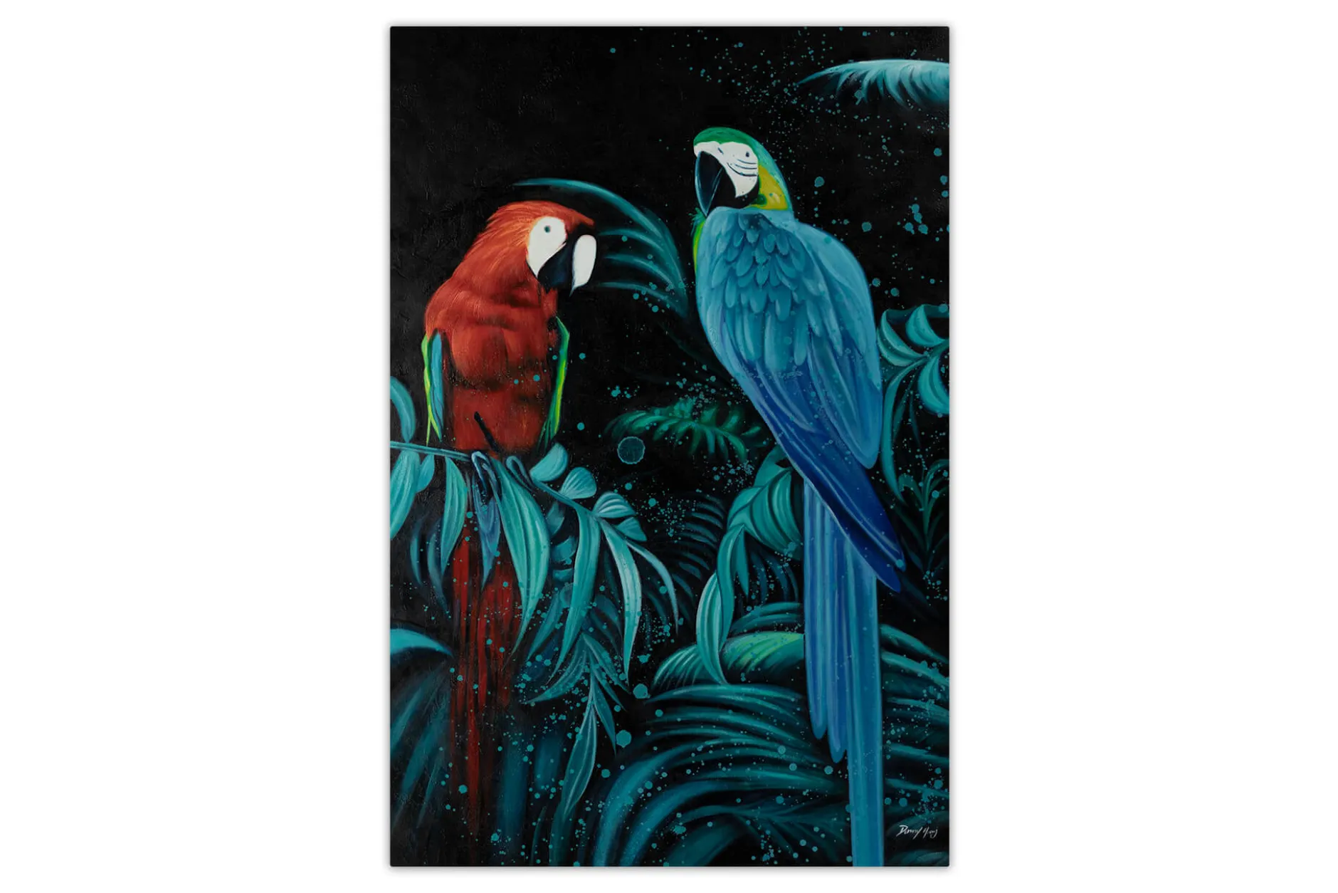 XXL Öl Gemälde 'Jungle Nightlife' | Handgemaltes Unikat