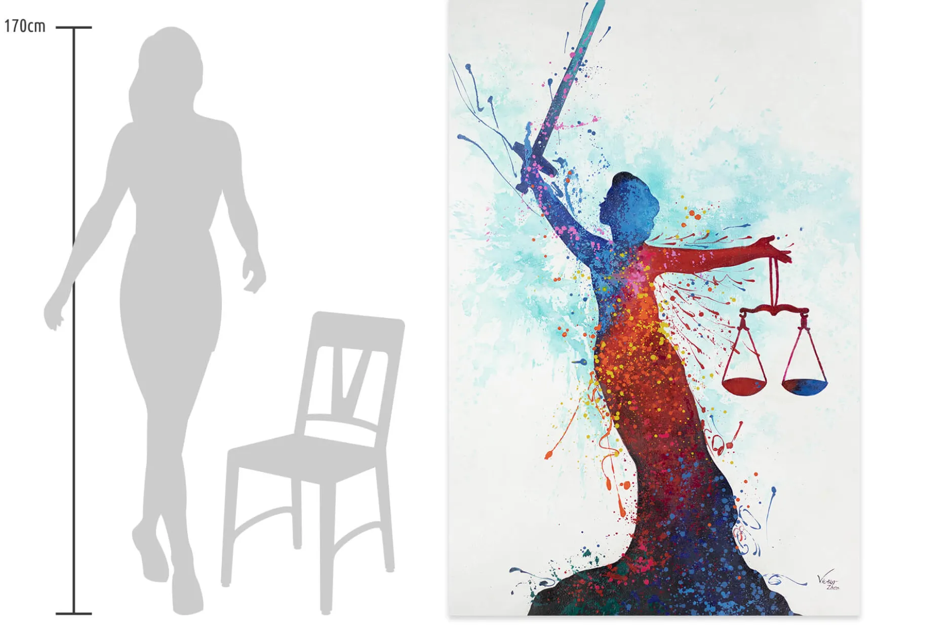 XXL Öl Gemälde 'Justice in Colours' | Handgemaltes Unikat