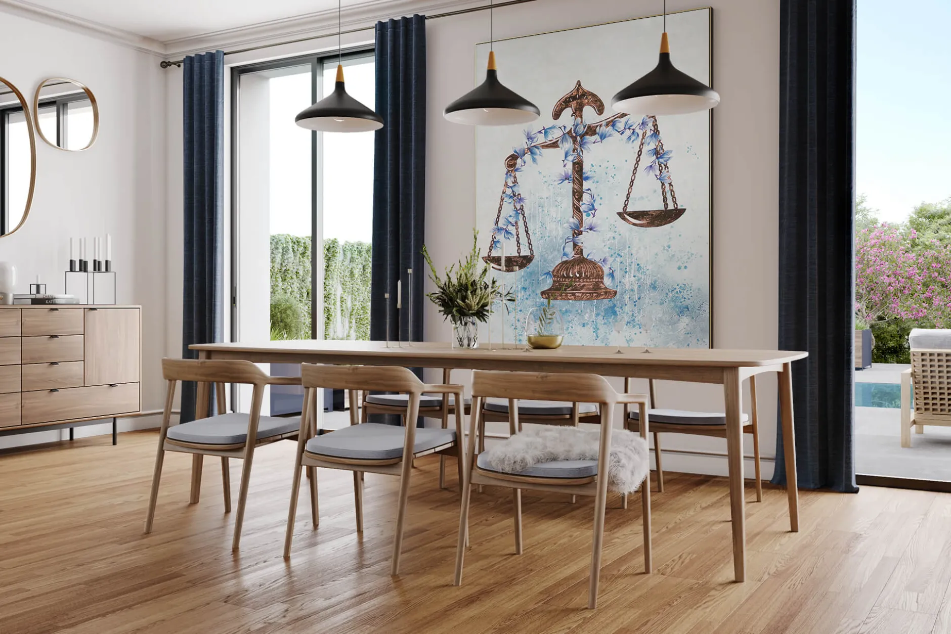 XXL Öl Gemälde 'Justitias Waage' | Handgemaltes Unikat