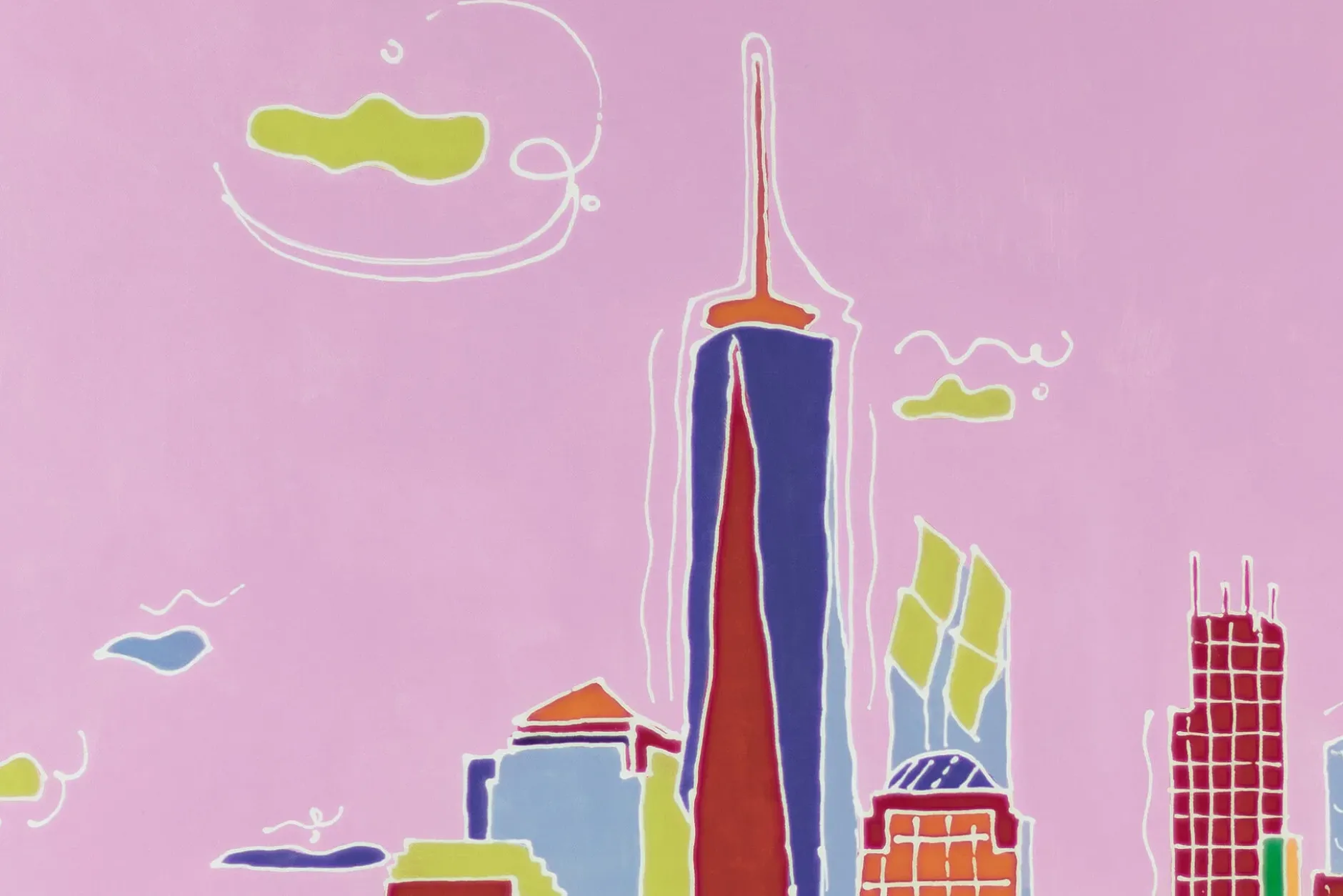 XXL Öl Gemälde 'Kaleidoscopic Skyline' | Handgemaltes Unikat