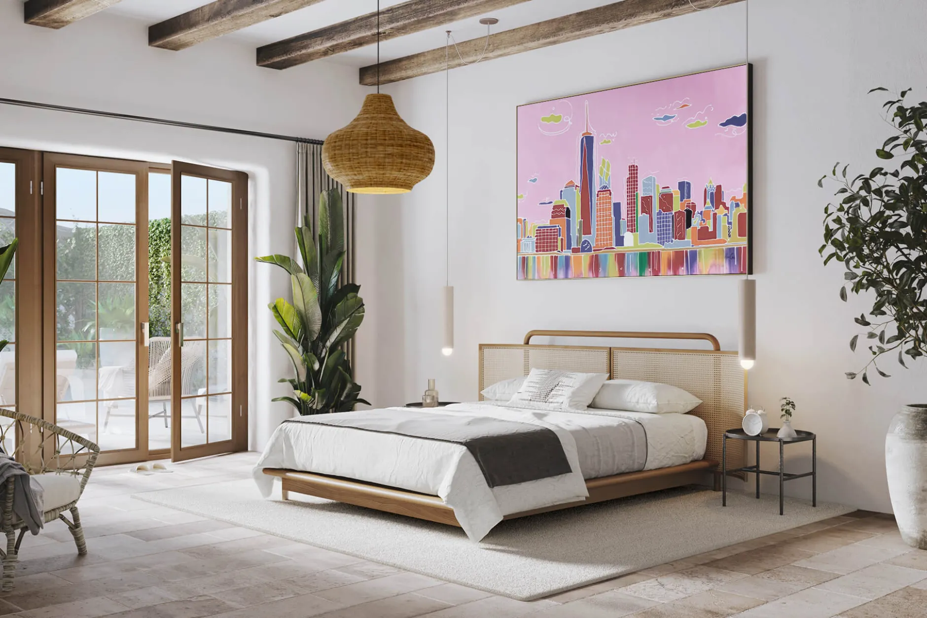 XXL Öl Gemälde 'Kaleidoscopic Skyline' | Handgemaltes Unikat