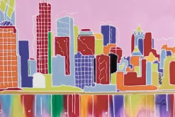 XXL Öl Gemälde 'Kaleidoscopic Skyline' | Handgemaltes Unikat