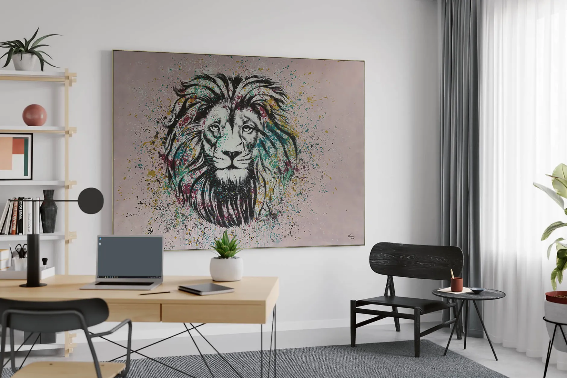 XXL Öl Gemälde 'King of the Savanna' | Handgemaltes Unikat