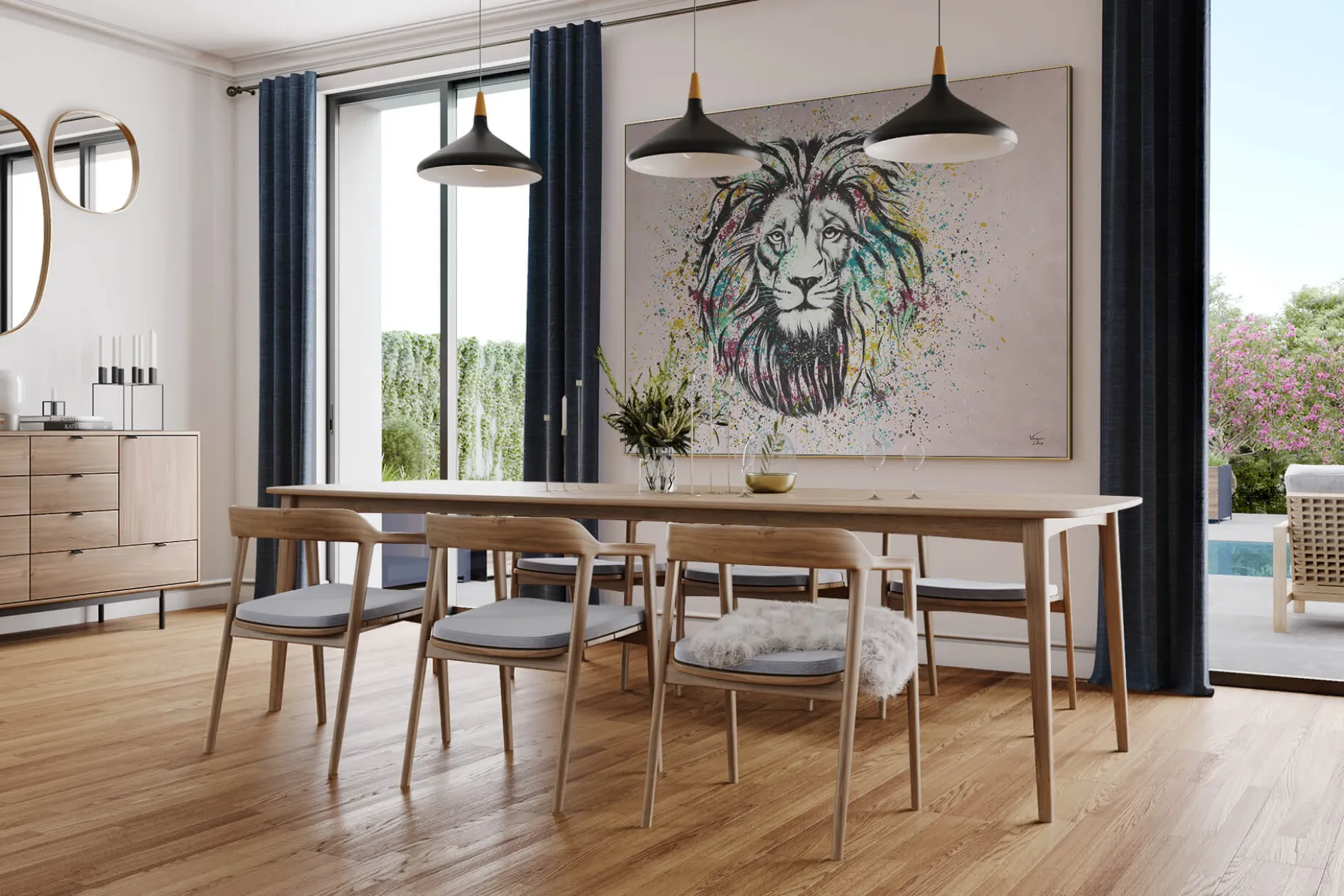 XXL Öl Gemälde 'King of the Savanna' | Handgemaltes Unikat
