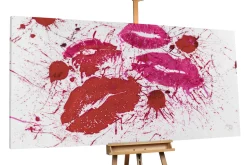 XXL Öl Gemälde 'Kissable Lips' | Handgemaltes Unikat