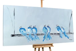 XXL Öl Gemälde 'Klang der Vögel' | Handgemaltes Unikat