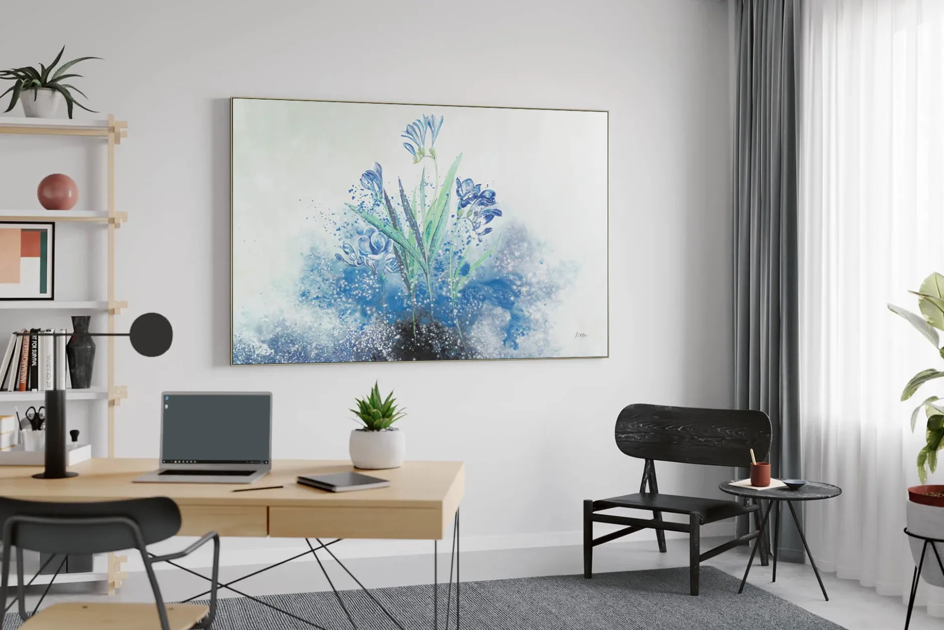 XXL Öl Gemälde 'Königliche Blume' | Handgemaltes Unikat