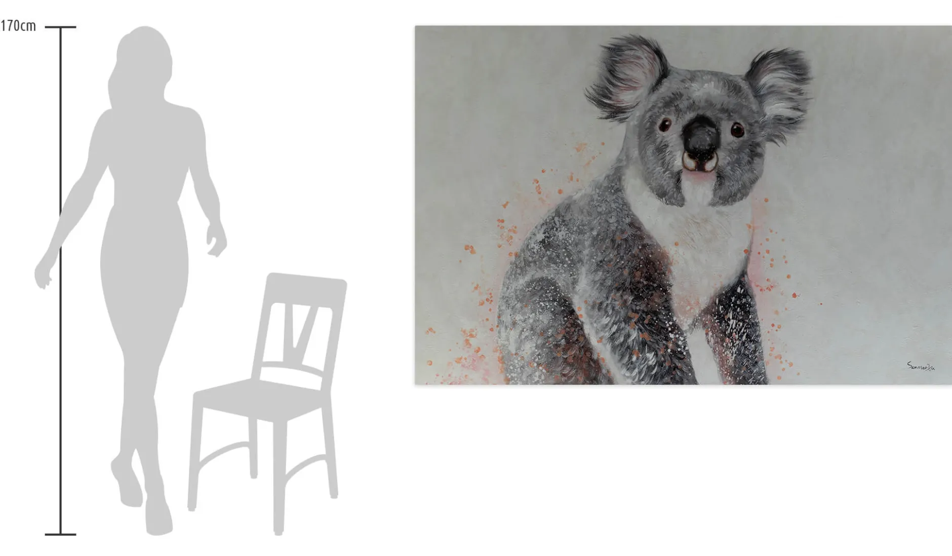 XXL Öl Gemälde 'Koala Smile' | Handgemaltes Unikat