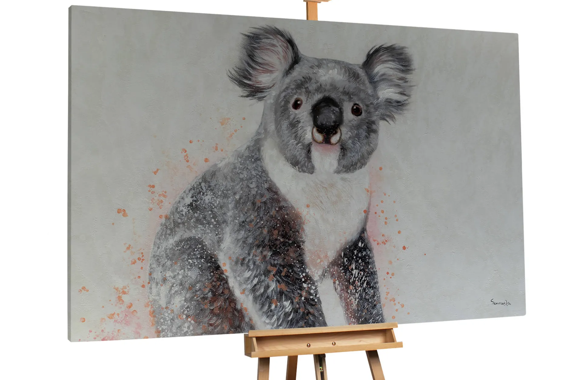 XXL Öl Gemälde 'Koala Smile' | Handgemaltes Unikat
