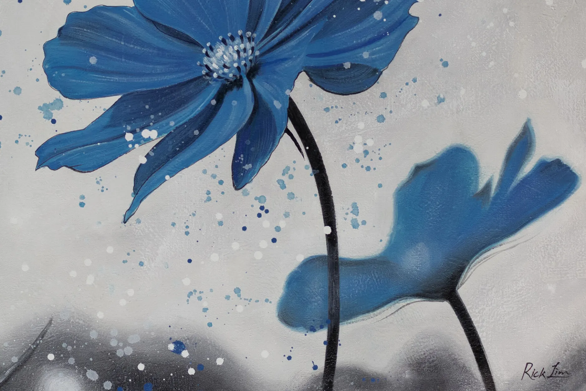 XXL Öl Gemälde 'Kornblumenblau' | Handgemaltes Unikat