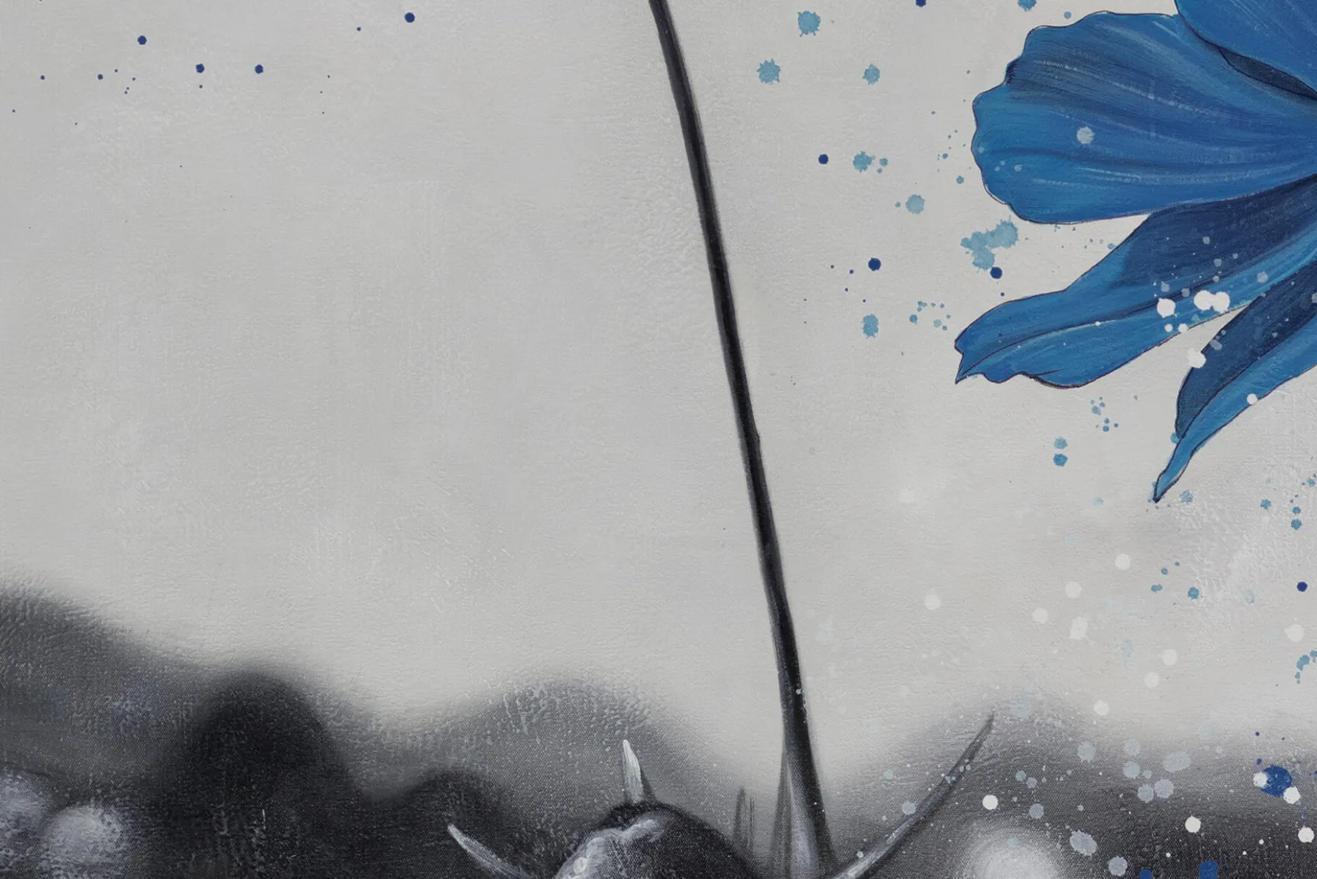 XXL Öl Gemälde 'Kornblumenblau' | Handgemaltes Unikat