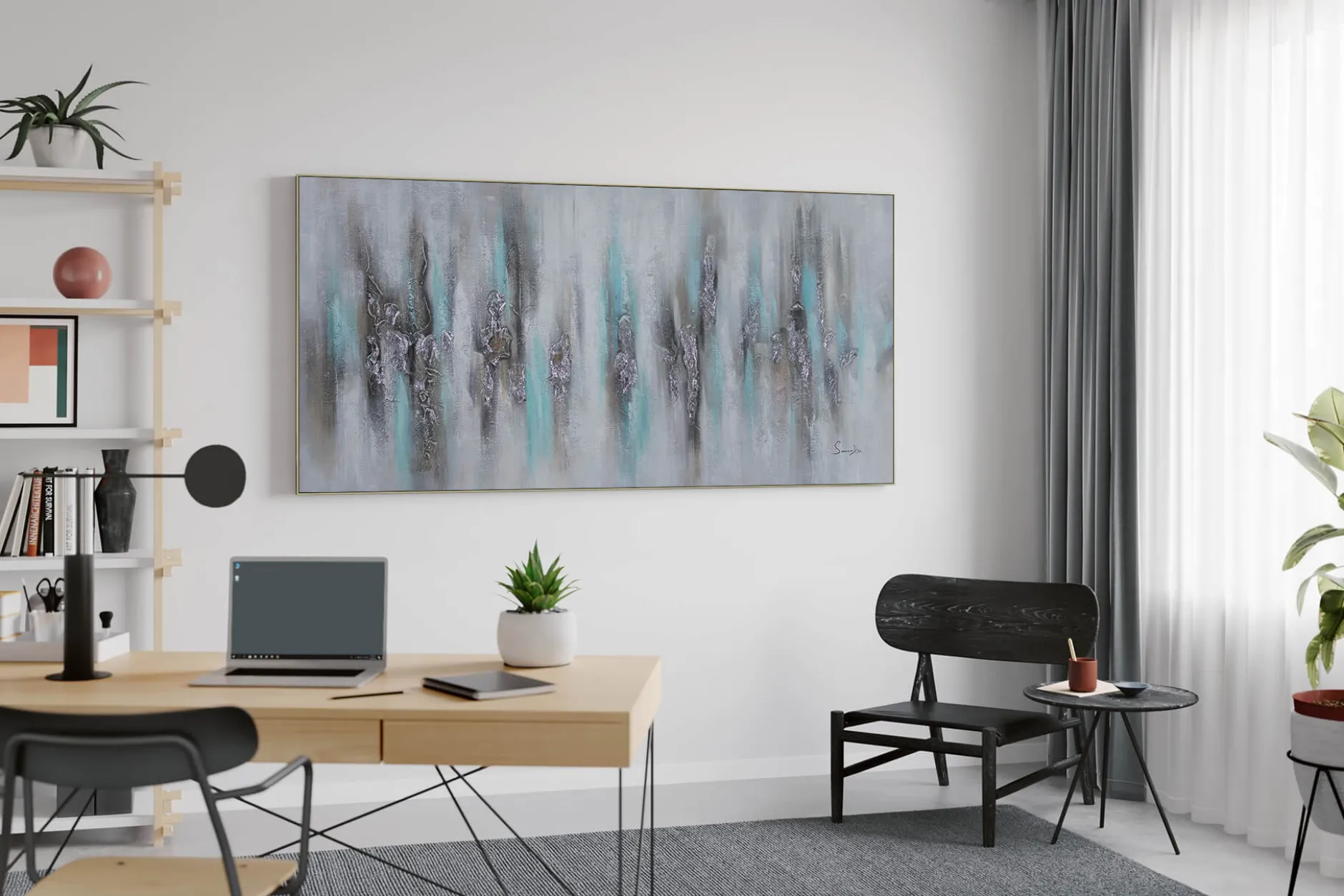 XXL Öl Gemälde 'Leiser Harfenton' | Handgemaltes Unikat