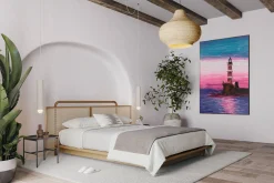 XXL Öl Gemälde 'Lighthouse at Dusk' | Handgemaltes Unikat