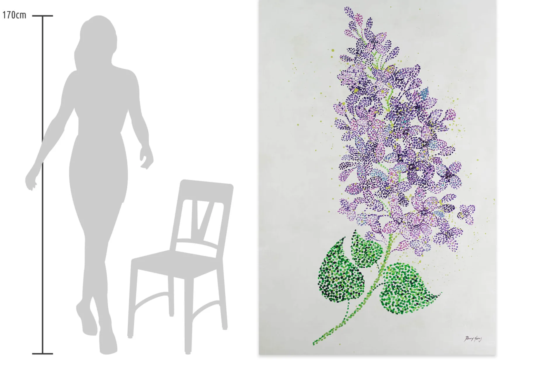XXL Öl Gemälde 'Lilac Memories' | Handgemaltes Unikat