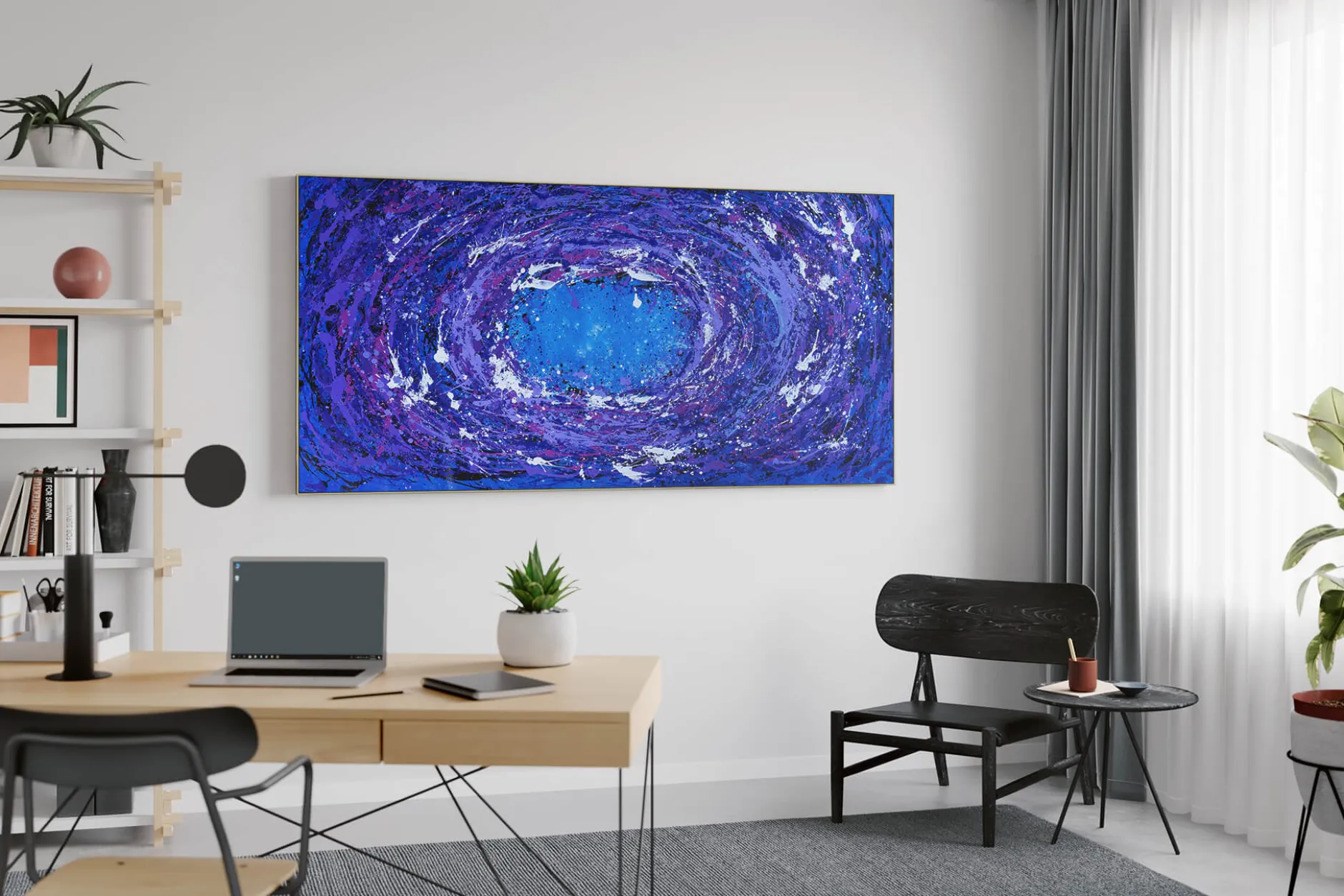 XXL Öl Gemälde 'Lilac Universe' | Handgemaltes Unikat