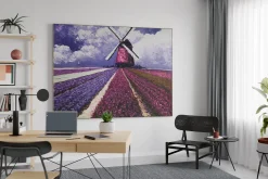 XXL Öl Gemälde 'Lila Tulpenparadies' | Handgemaltes Unikat