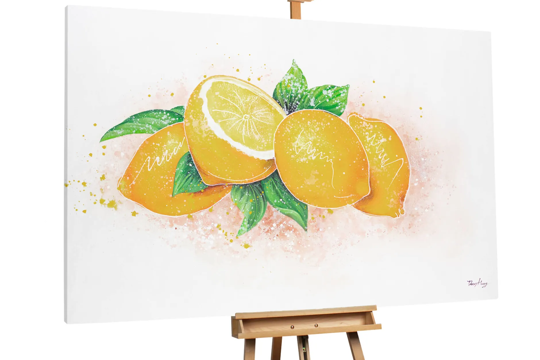 XXL Öl Gemälde 'Limoncello' | Handgemaltes Unikat