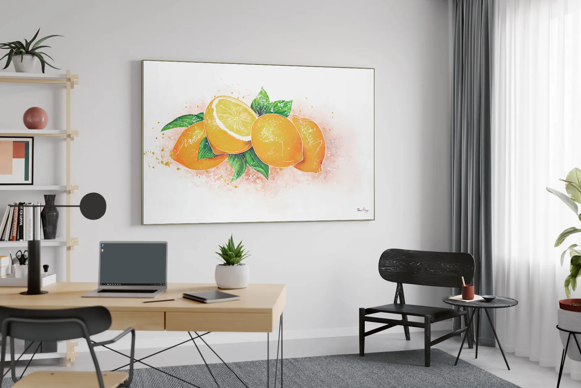 XXL Öl Gemälde 'Limoncello' | Handgemaltes Unikat