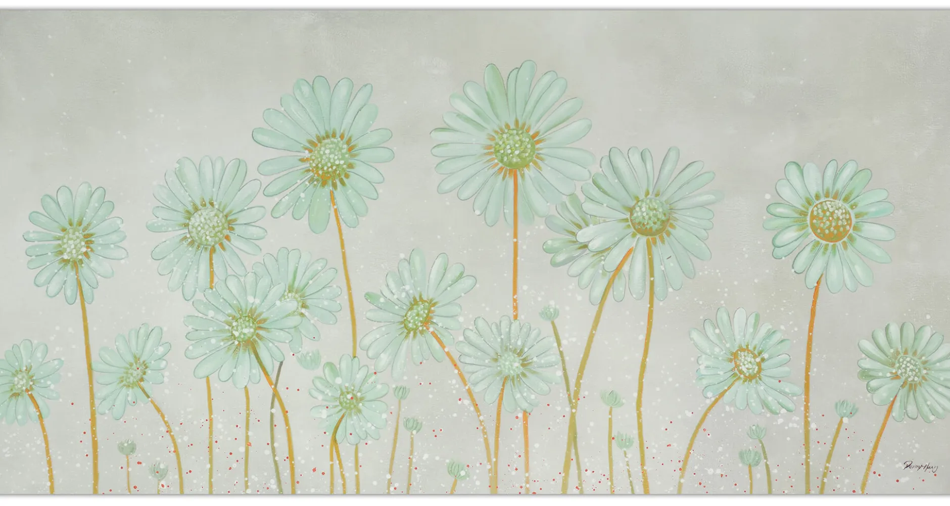 XXL Öl Gemälde 'Lovely Daisies' | Handgemaltes Unikat