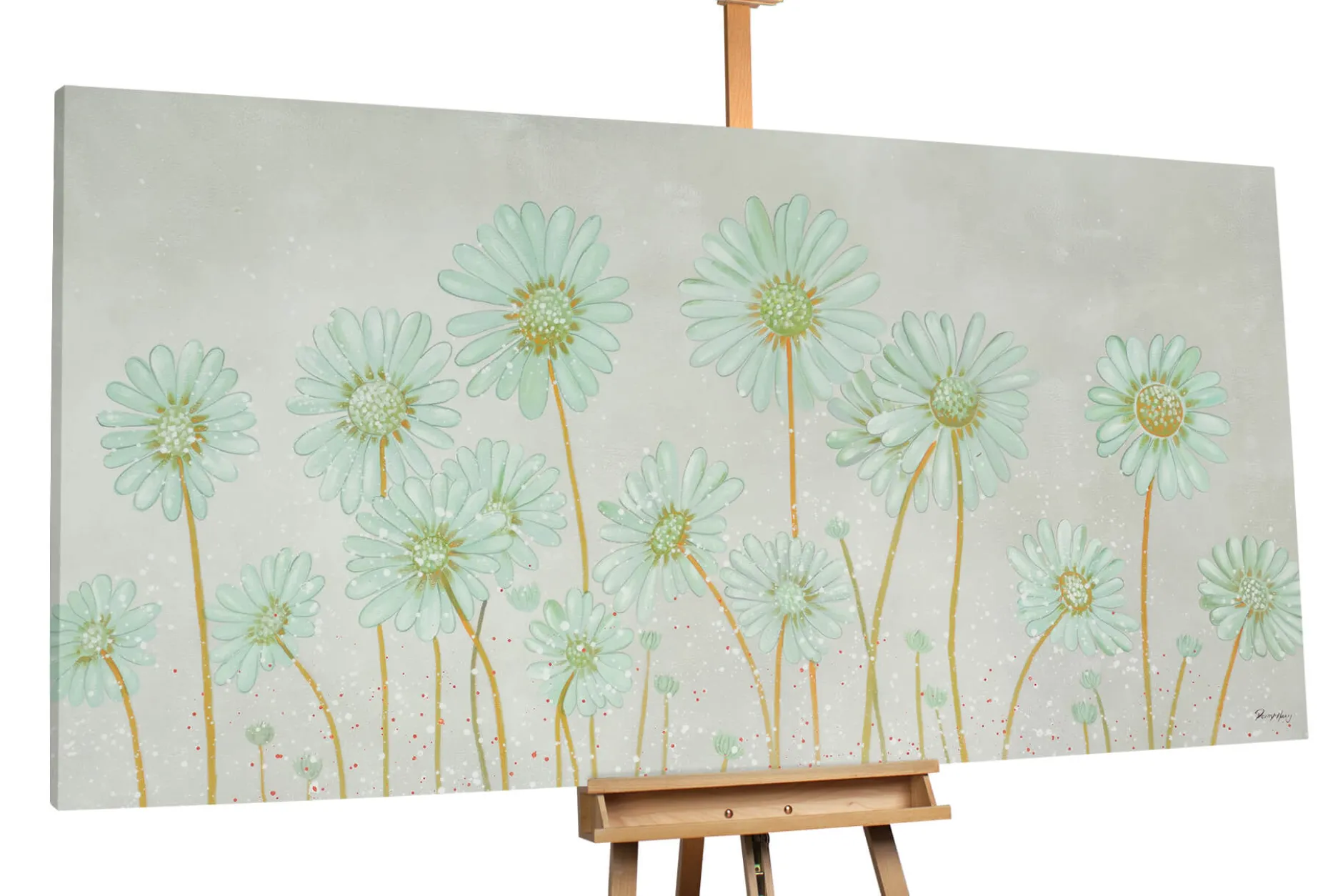 XXL Öl Gemälde 'Lovely Daisies' | Handgemaltes Unikat
