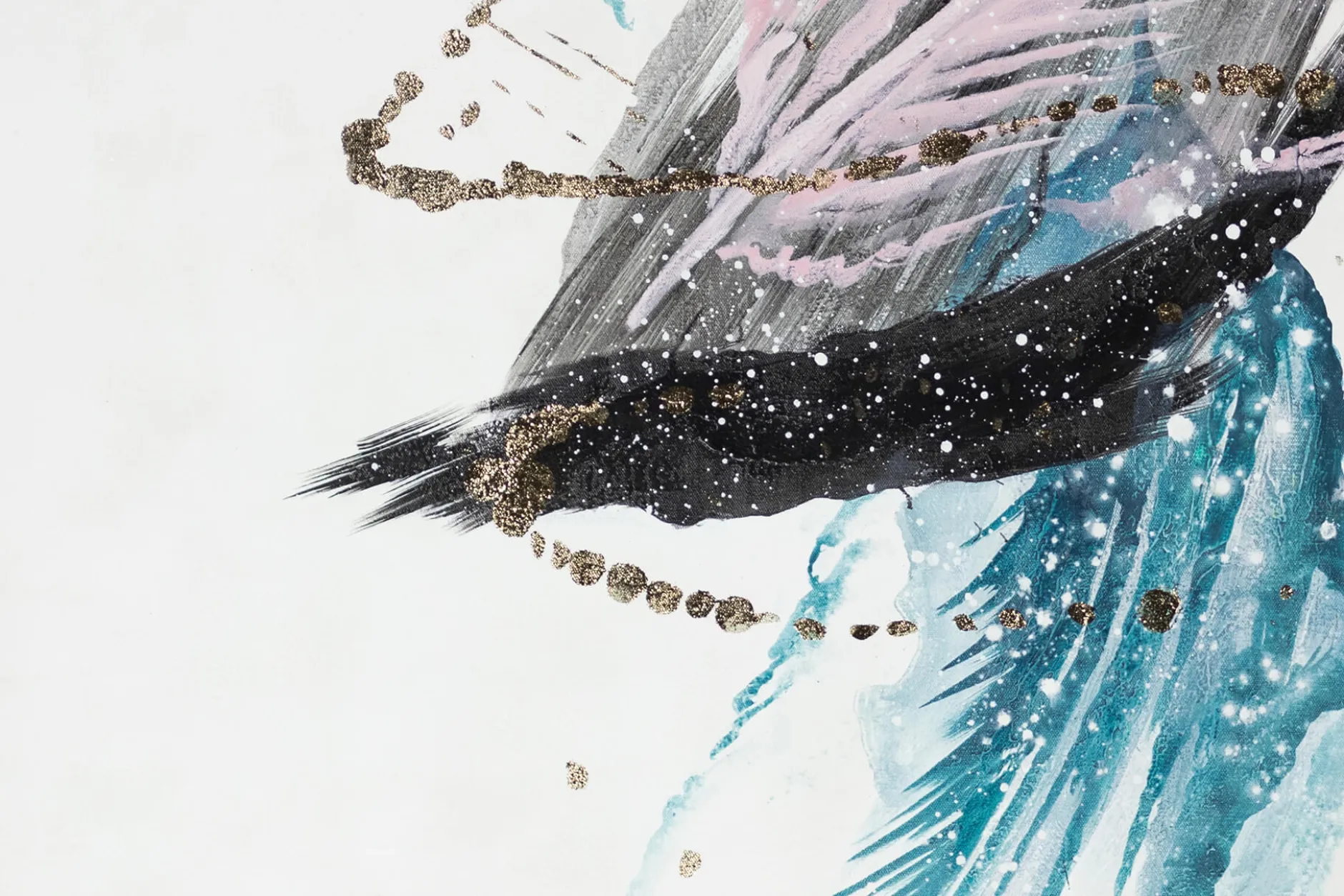 XXL Öl Gemälde 'Magischer Vogel' | Handgemaltes Unikat