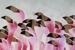 XXL Öl Gemälde 'Magnificent Flamingos' | Handgemaltes Unikat