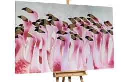 XXL Öl Gemälde 'Magnificent Flamingos' | Handgemaltes Unikat