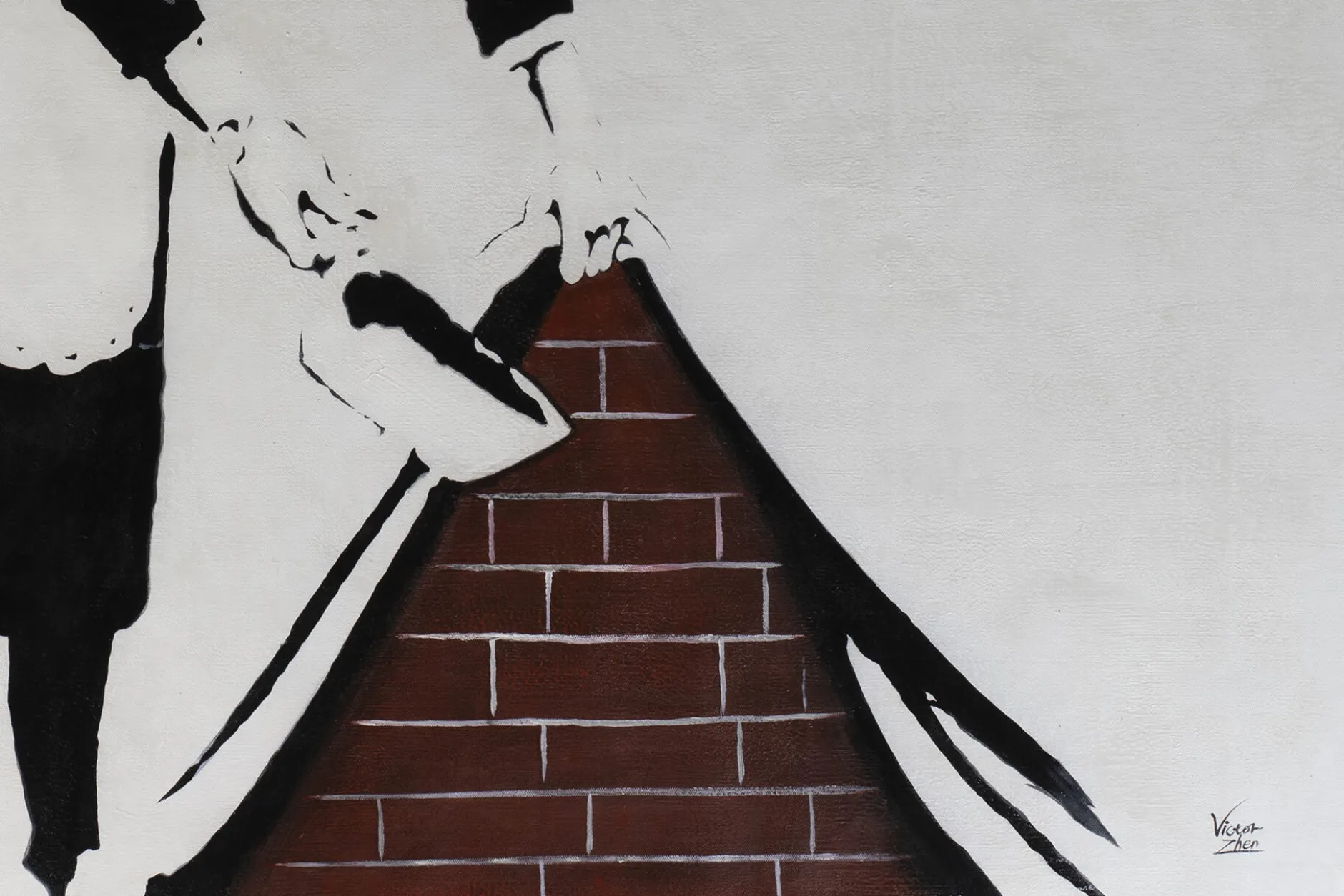 XXL Öl Gemälde 'Maid of Banksy' | Handgemaltes Unikat