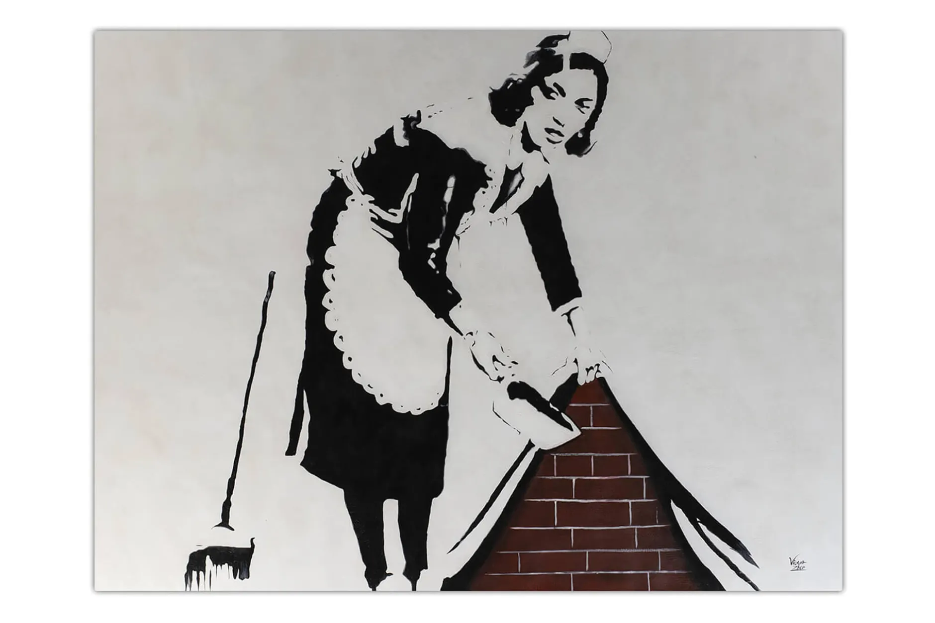 XXL Öl Gemälde 'Maid of Banksy' | Handgemaltes Unikat