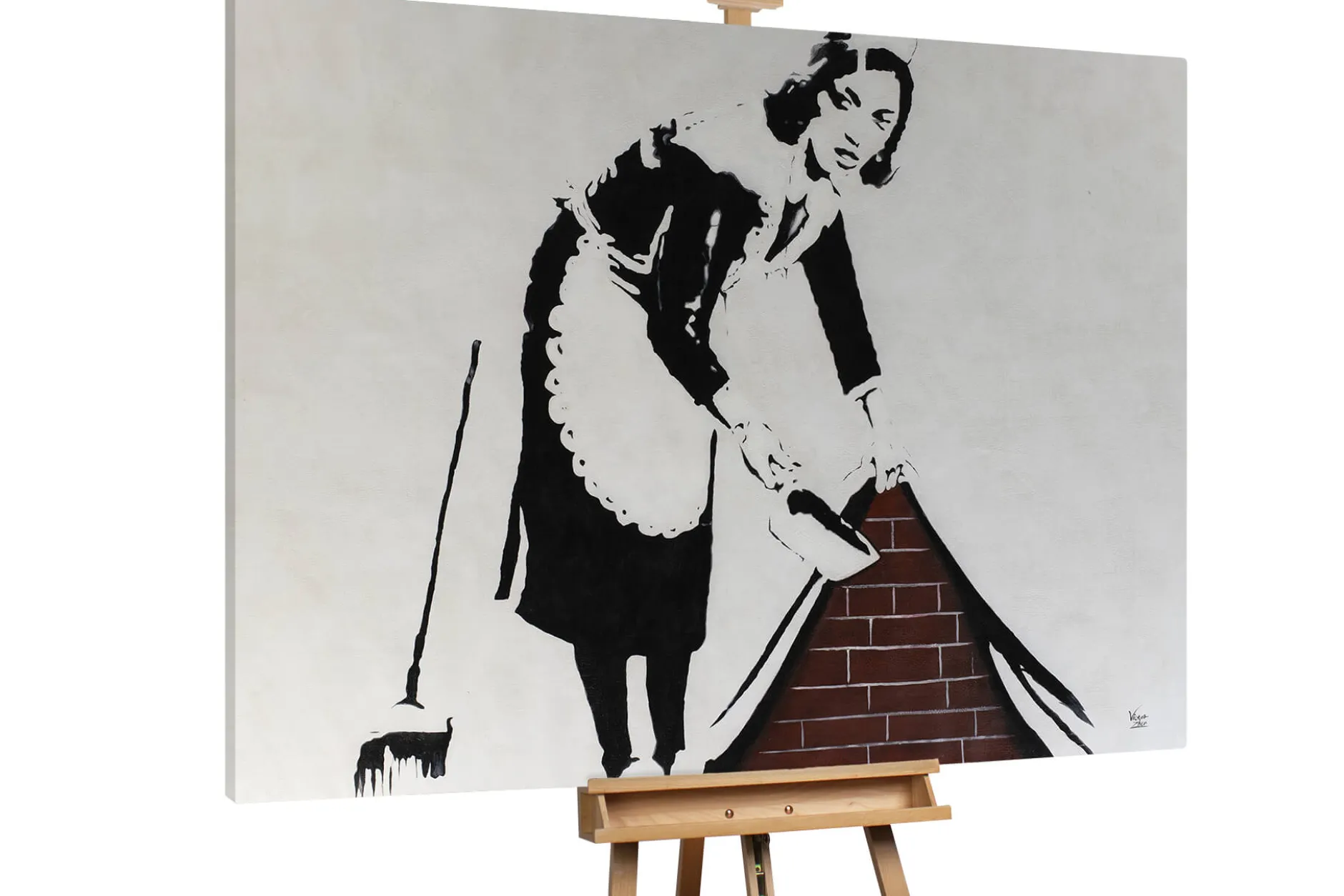 XXL Öl Gemälde 'Maid of Banksy' | Handgemaltes Unikat