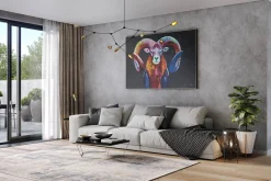 XXL Öl Gemälde 'Majestic Mouflon' | Handgemaltes Unikat