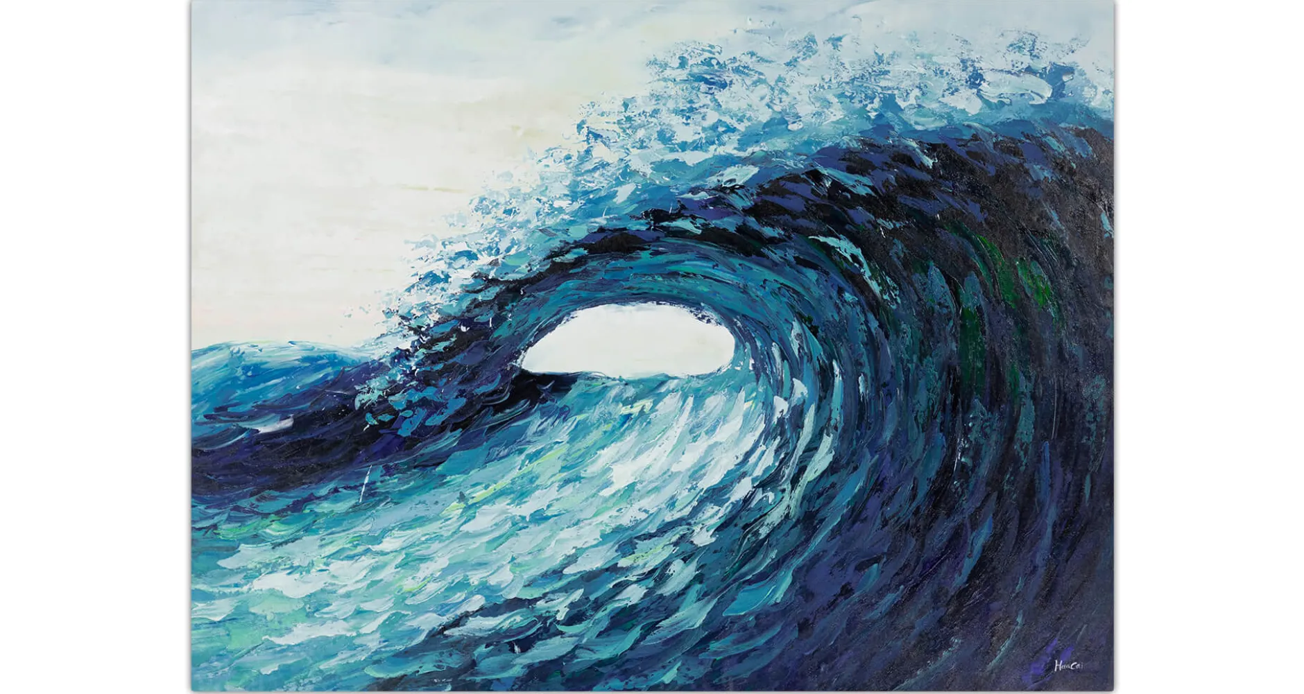 XXL Öl Gemälde 'Majestic Wave' | Handgemaltes Unikat
