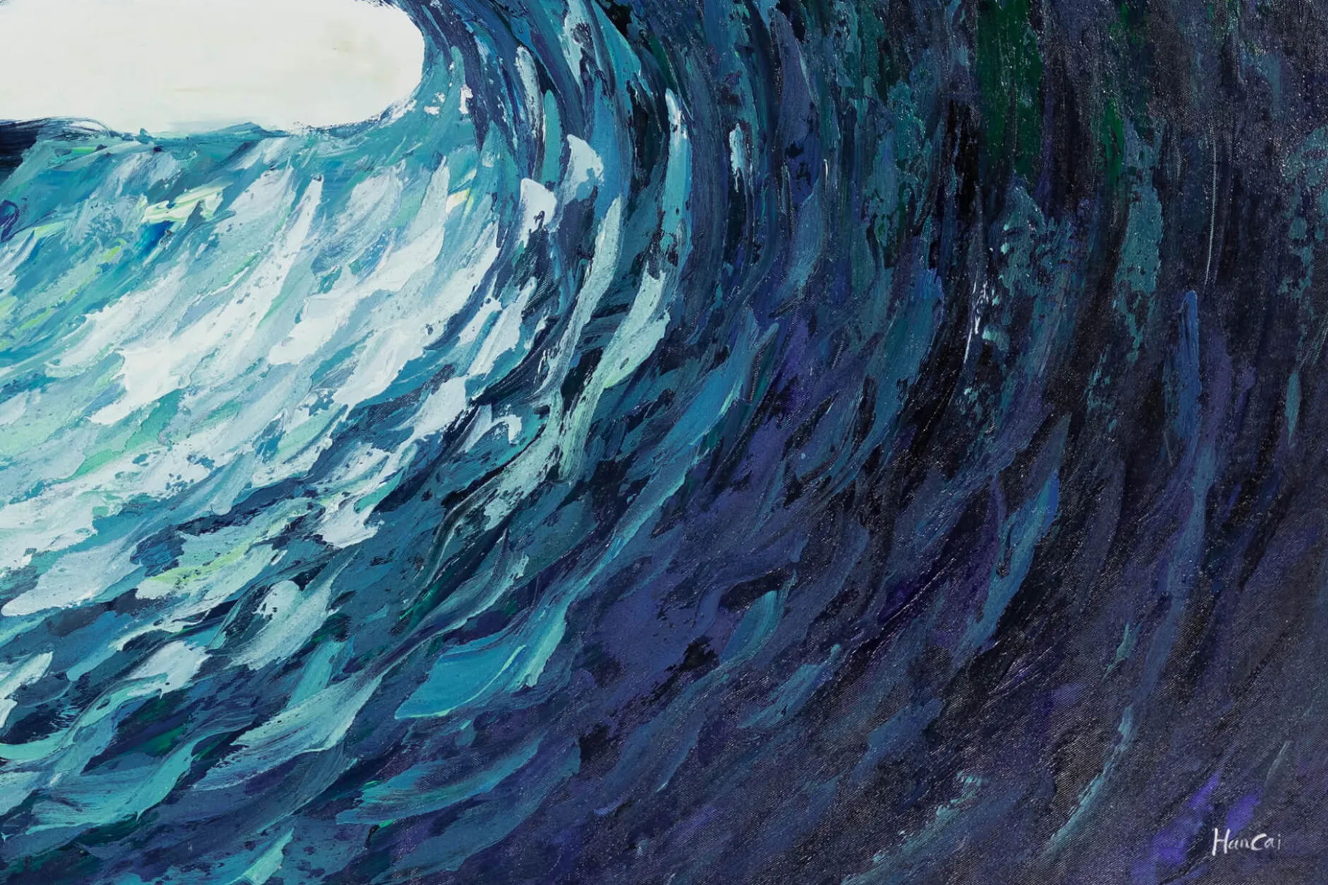 XXL Öl Gemälde 'Majestic Wave' | Handgemaltes Unikat