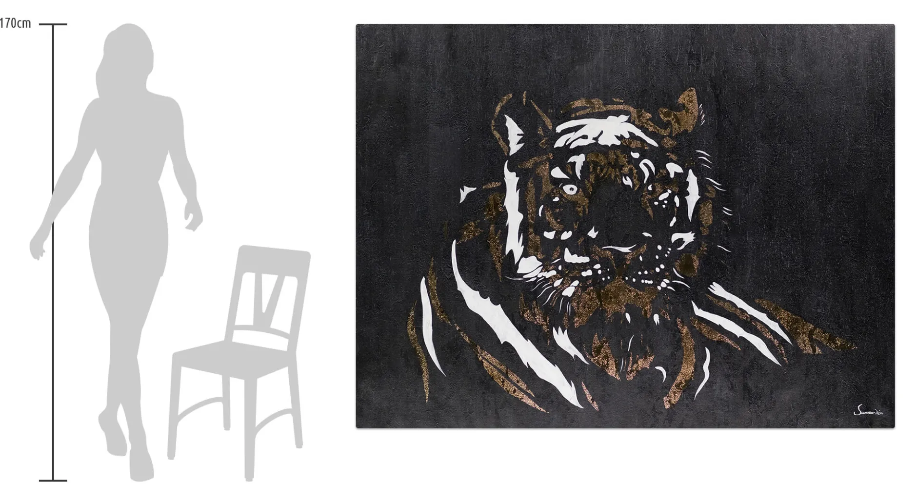 XXL Öl Gemälde 'Majestätischer Tiger' | Handgemaltes Unikat