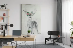 XXL Öl Gemälde 'Miss Deer' | Handgemaltes Unikat