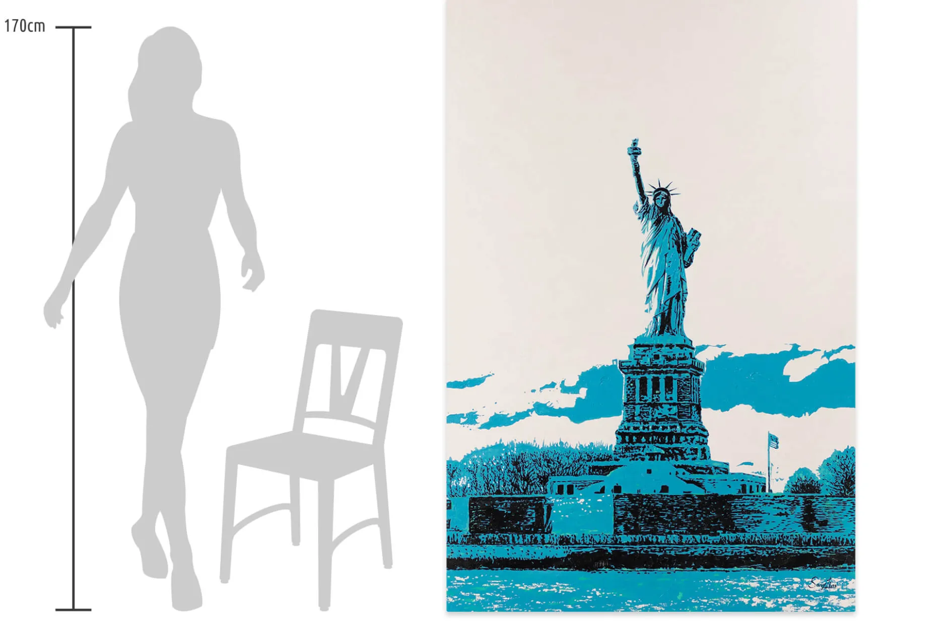 XXL Öl Gemälde 'Miss Liberty' | Handgemaltes Unikat
