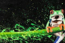 XXL Öl Gemälde 'Mister Frog' | Handgemaltes Unikat