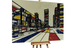 XXL Öl Gemälde 'Mondrian World' | Handgemaltes Unikat