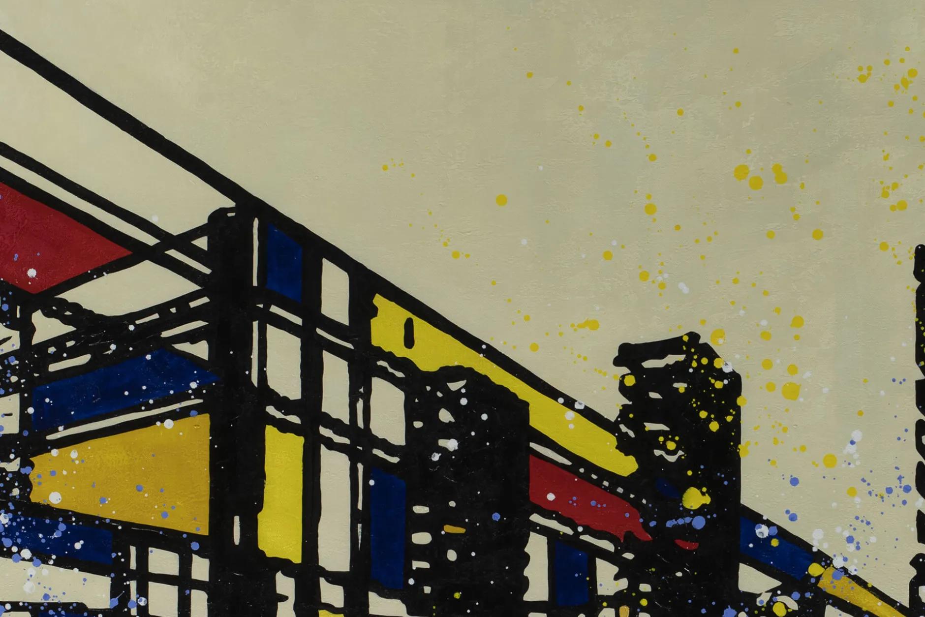 XXL Öl Gemälde 'Mondrian World' | Handgemaltes Unikat