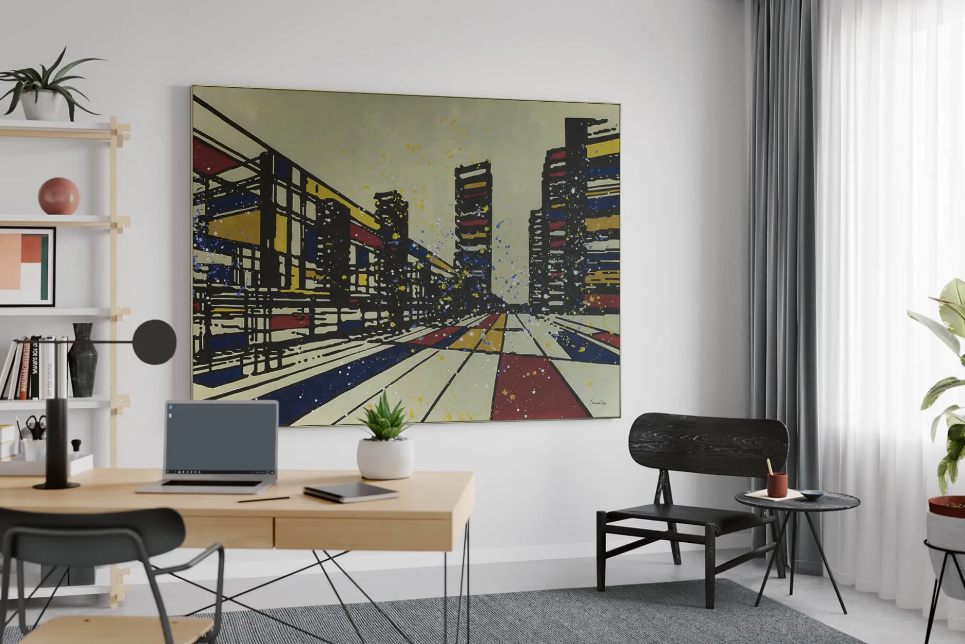 XXL Öl Gemälde 'Mondrian World' | Handgemaltes Unikat