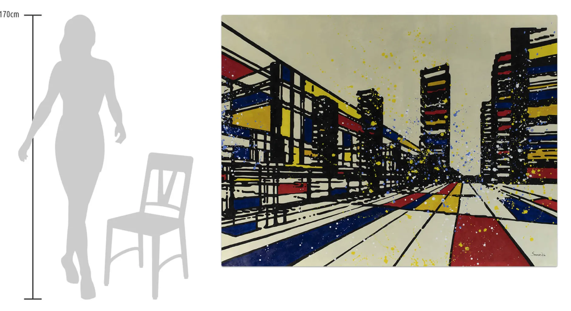 XXL Öl Gemälde 'Mondrian World' | Handgemaltes Unikat