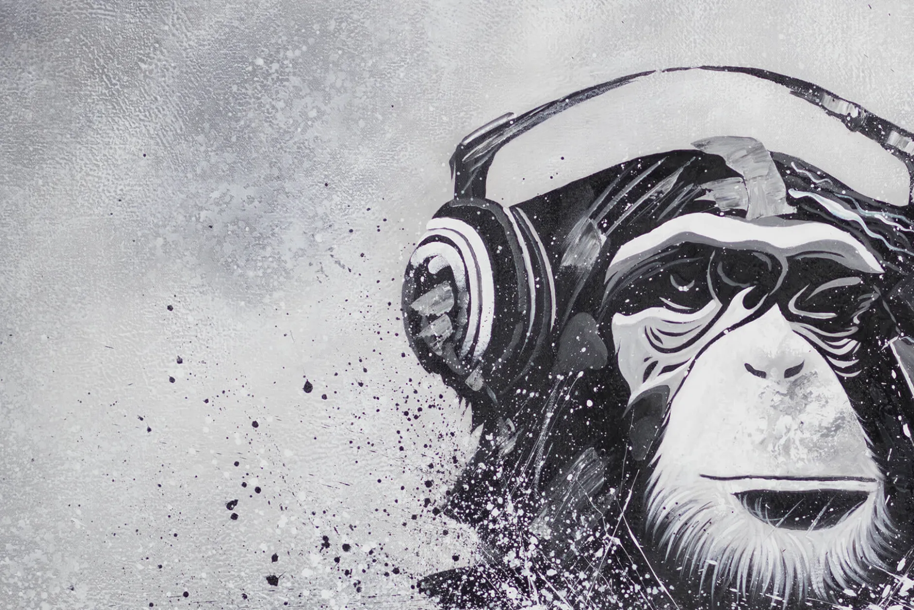 XXL Öl Gemälde 'Monkey Records' | Handgemaltes Unikat