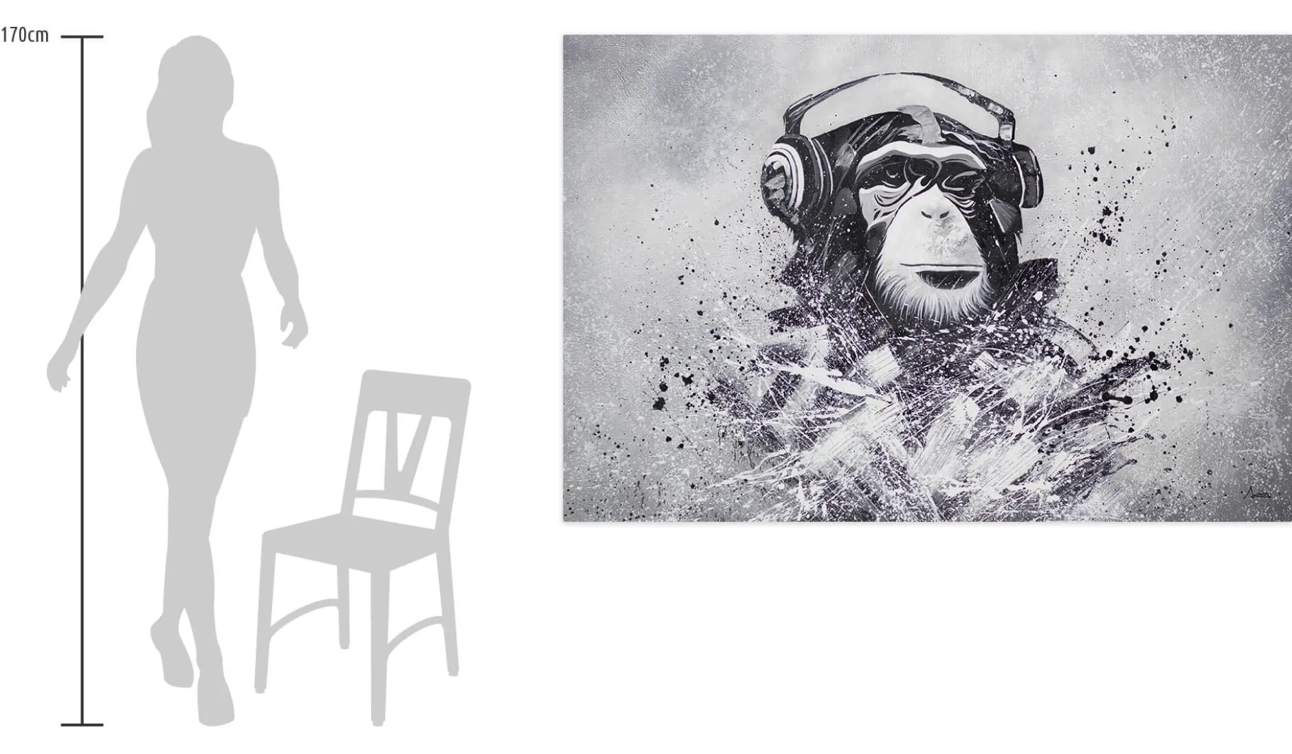 XXL Öl Gemälde 'Monkey Records' | Handgemaltes Unikat