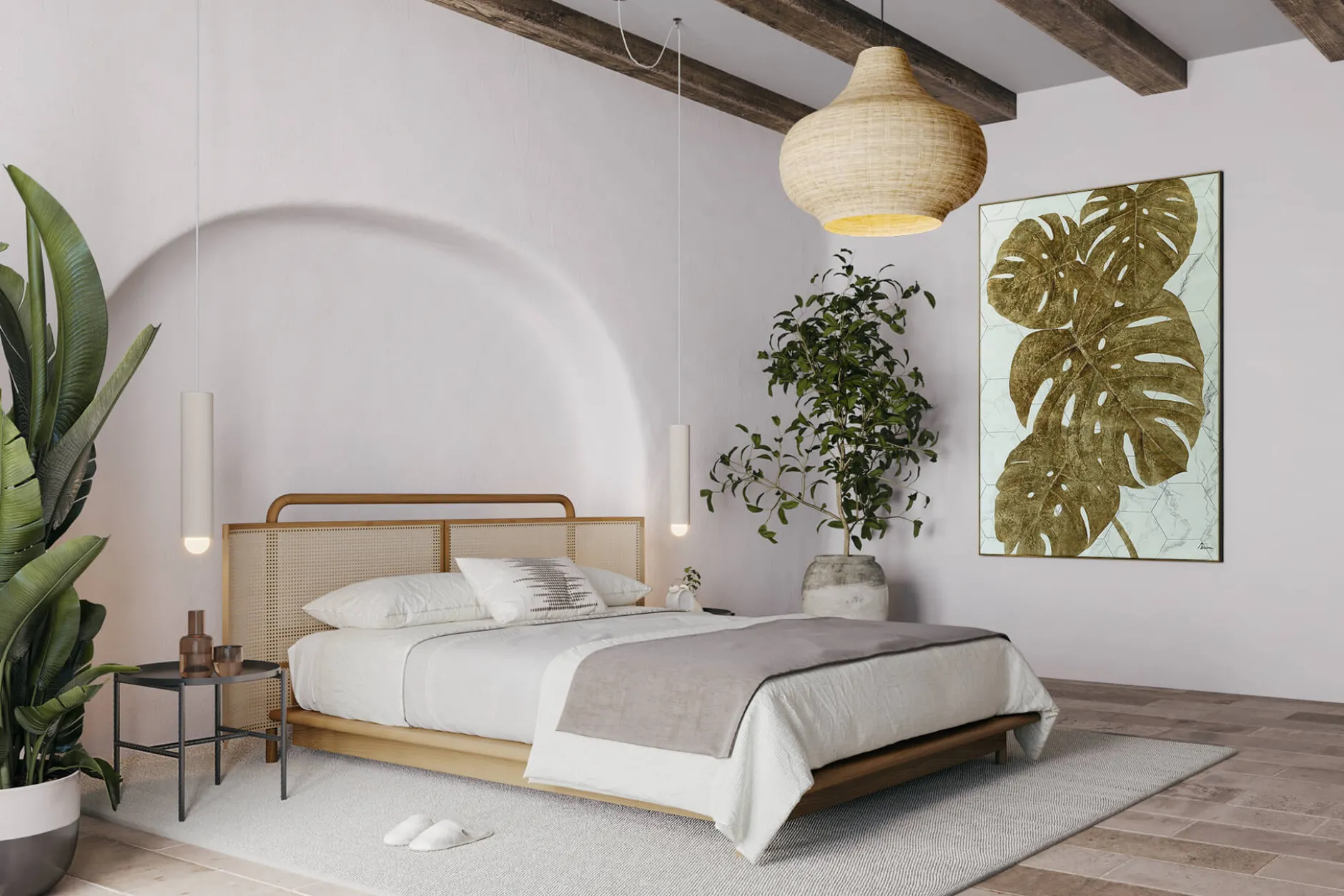 XXL Öl Gemälde 'Monstera on Marble' | Handgemaltes Unikat