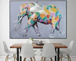 XXL Öl Gemälde 'Mosaic Elephant' | Handgemaltes Unikat