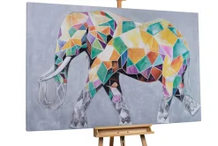 XXL Öl Gemälde 'Mosaic Elephant' | Handgemaltes Unikat