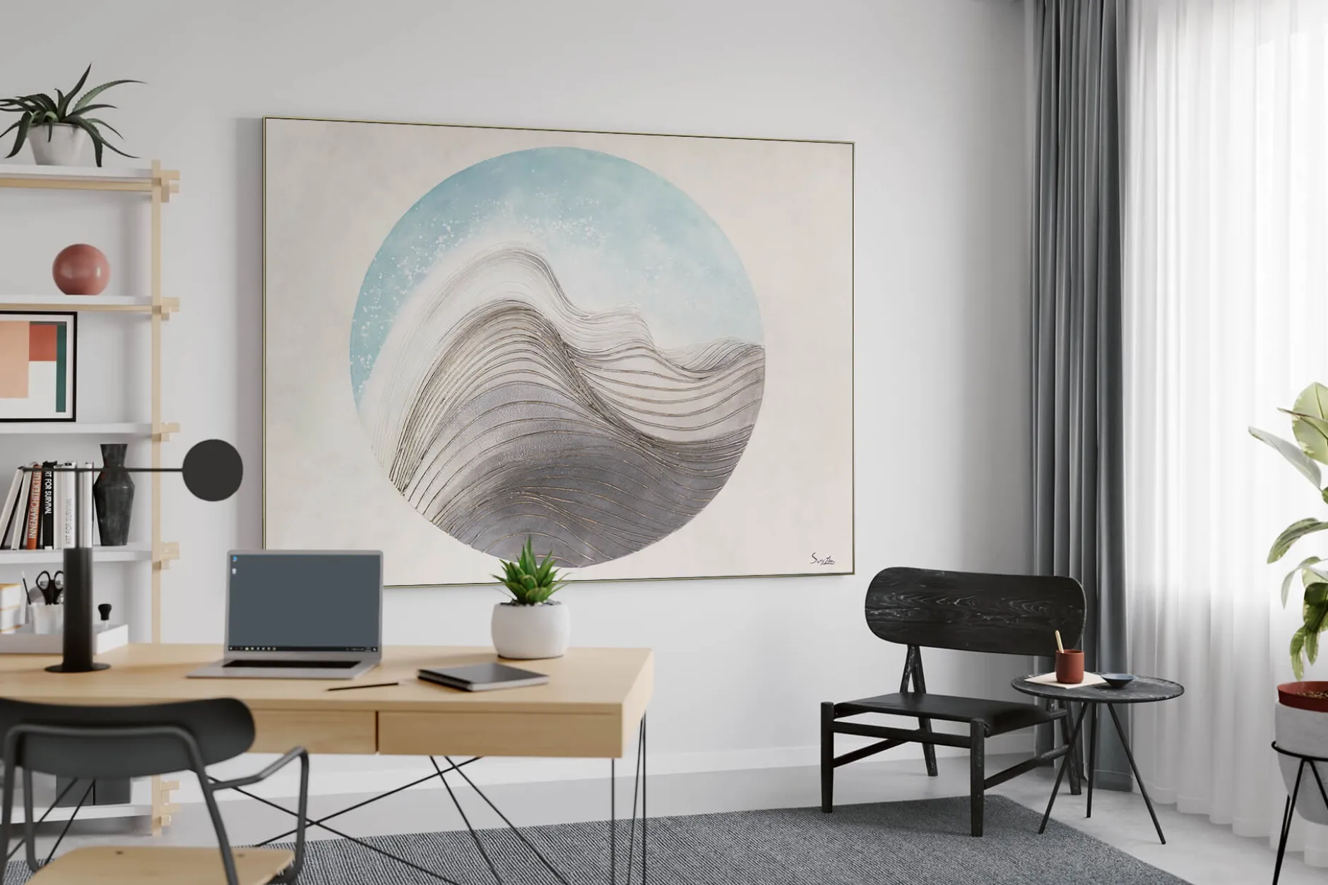 XXL Öl Gemälde 'Movement of Waves' | Handgemaltes Unikat