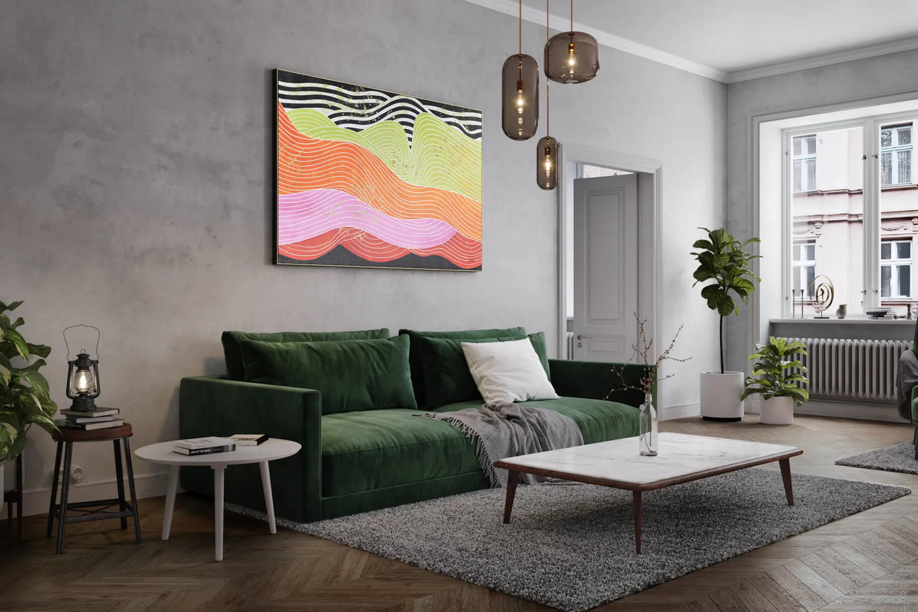 XXL Öl Gemälde 'Neon Colour Play' | Handgemaltes Unikat
